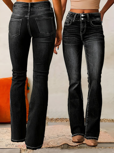 Alma | Utsvängda Jeans Med Hög Midja